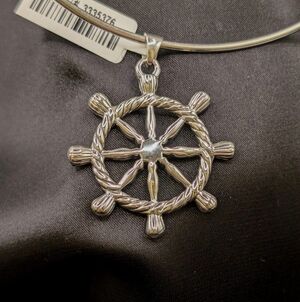 925 Sterling Large Ship's Wheel Electroform Pendant